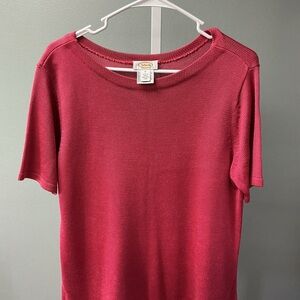 Talbots Raspberry Fitted Short Sleeve T-Shirt